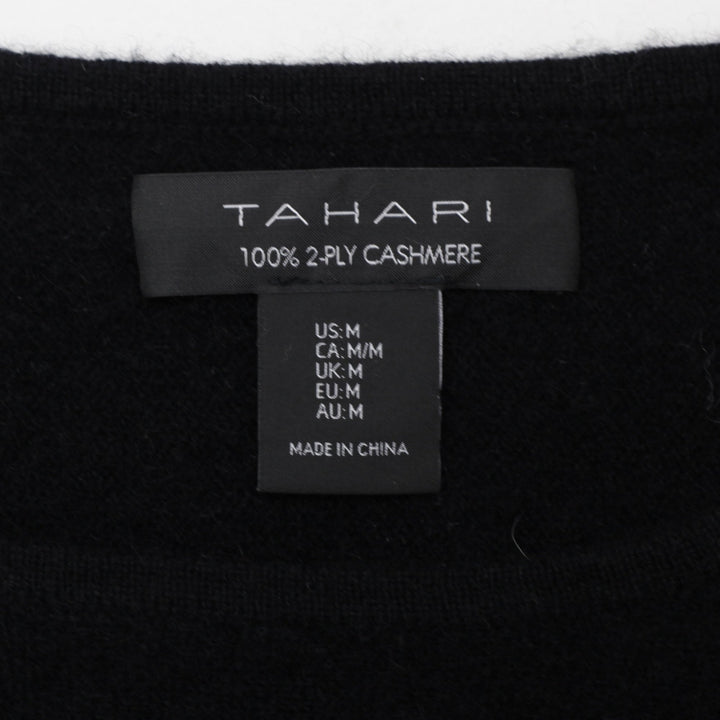 Ladies Tahari 100% 2-Ply Cashmere Black Sweater