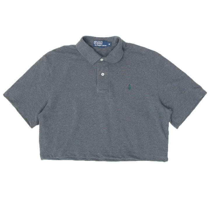 Rework Crop Polo T-Shirt Gray