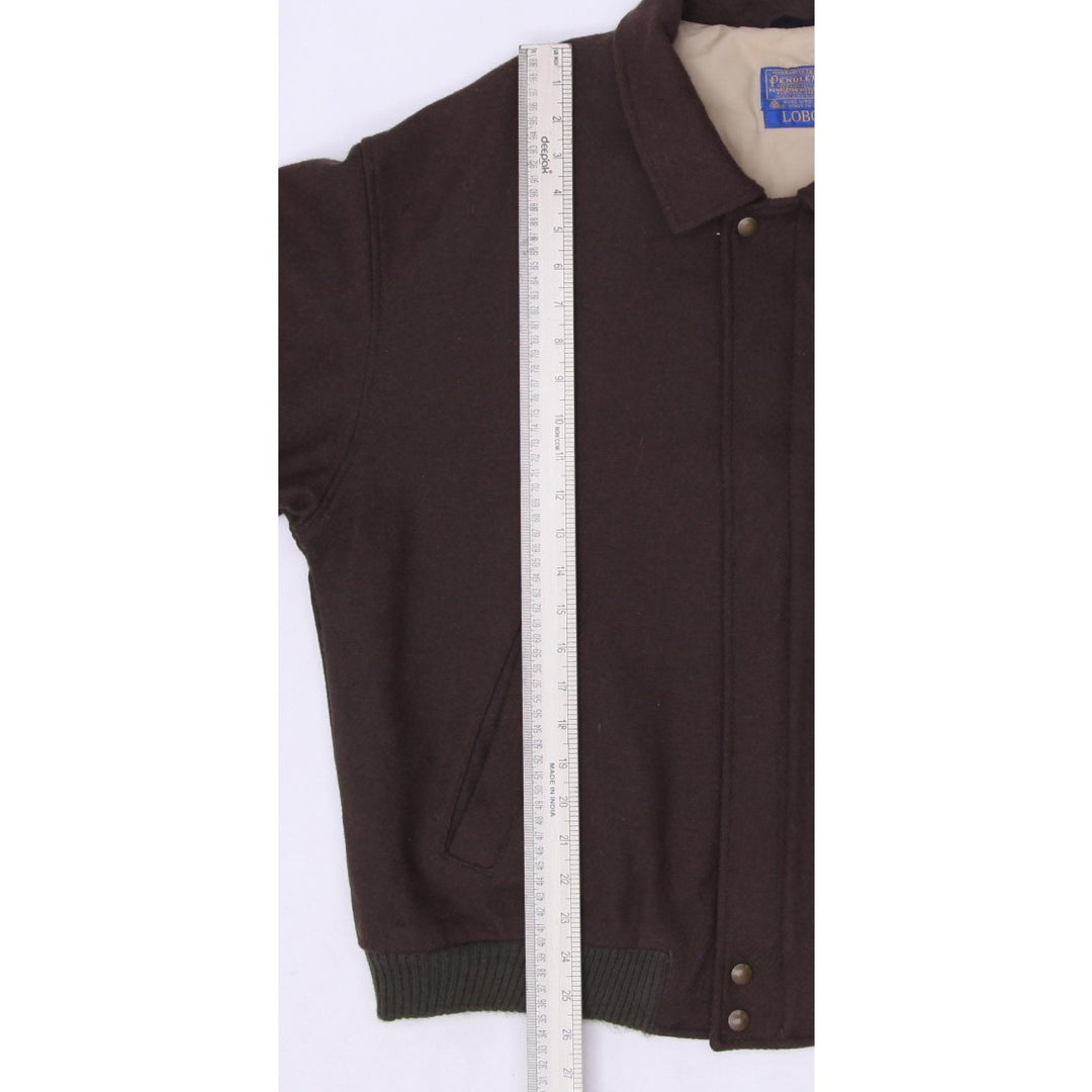 Vintage Pendleton Lobo Brown Wool Made In USA Zipper Jacket Size L | Migration_Jackets - View 6 | Fashion Rerun