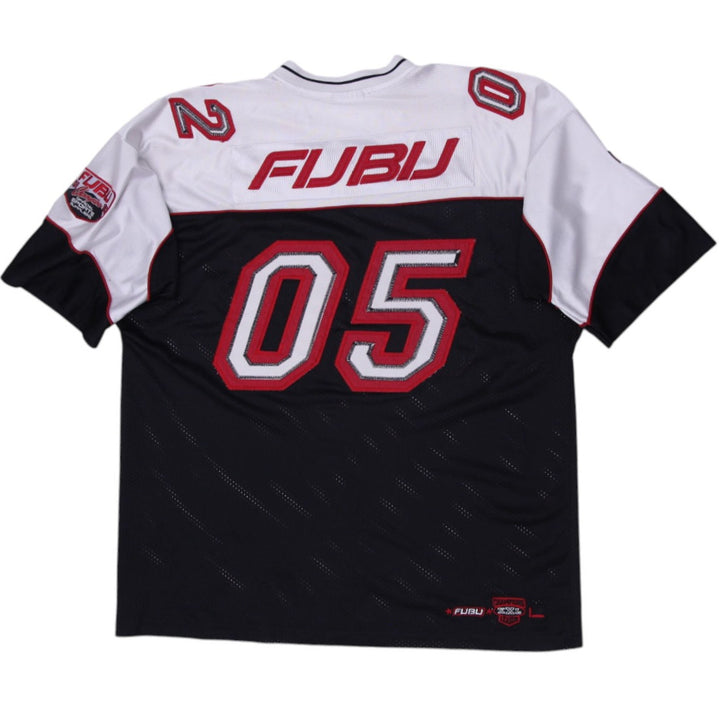 Vintage 90s FUBU 05 Football Jersey Hip Hop Rap White Black All State Heavy XXL | Migration_Jerseys - Side Vi | Fashion Rerun