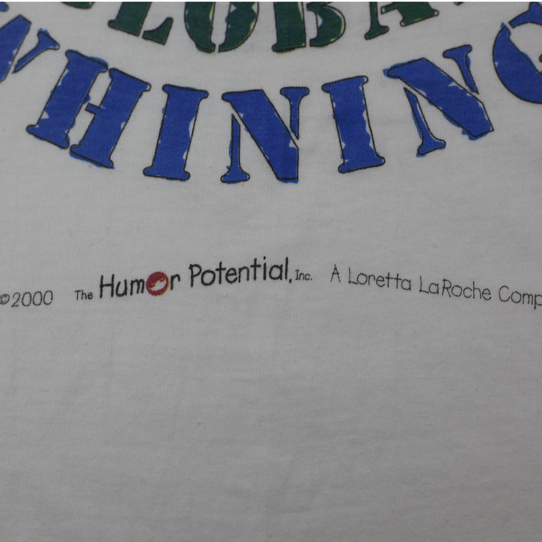 Vintage Hanes Stop Global Whining Graphic T-Shirt Size L