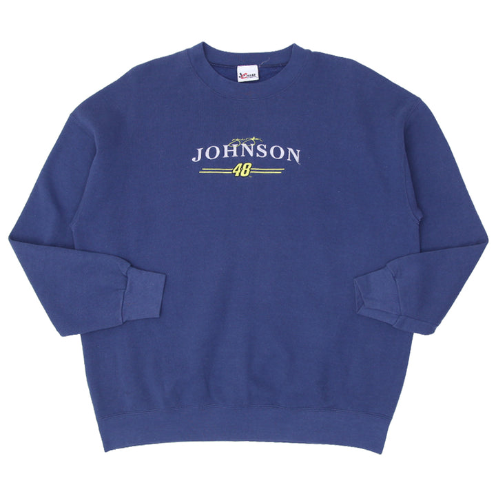 Vintage Chase Authentics Jimmie Johnson #48 NASCAR Sweatshirt Size Large Blue - Fashion Rerun Vintage Migration_Sweaters