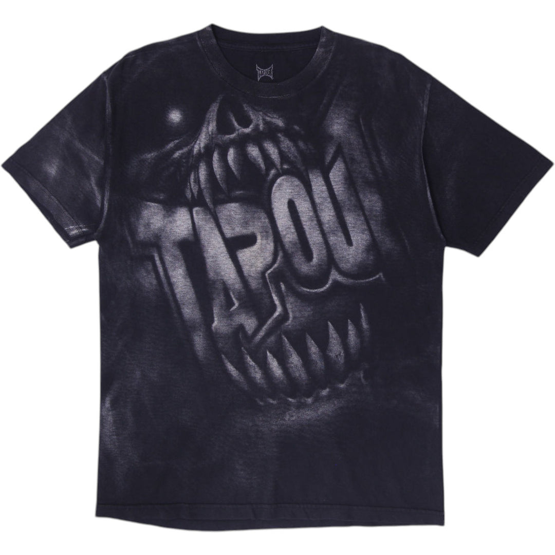 Y2K Mens Tapout Acid Wash Fade Graphic T-Shirt Size L