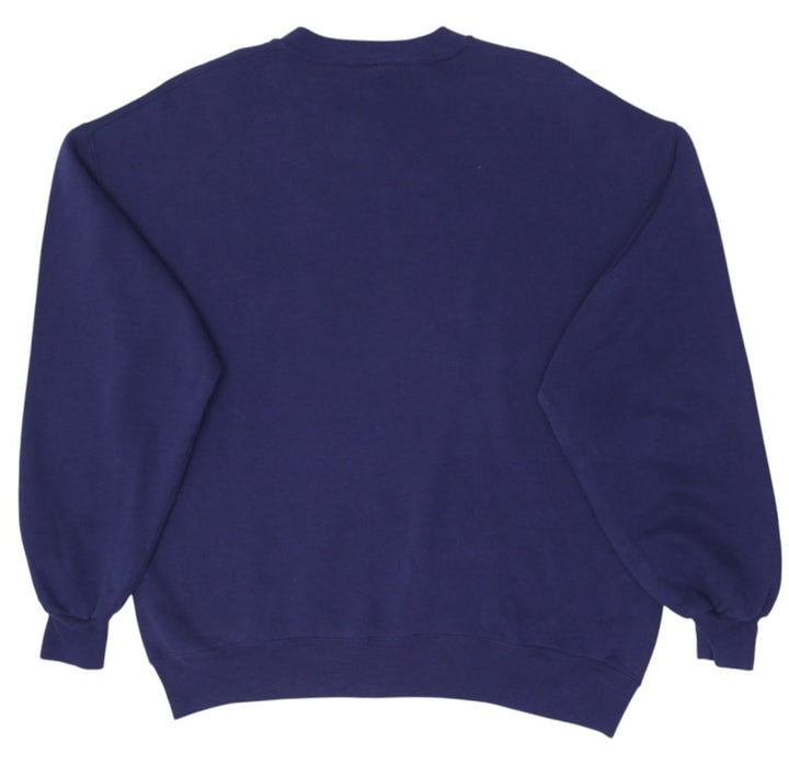 Vintage Mens Russell Athletic Navy Crewneck Sweatshirt | Migration_Sweatshirt - Side View | Fashion Rerun