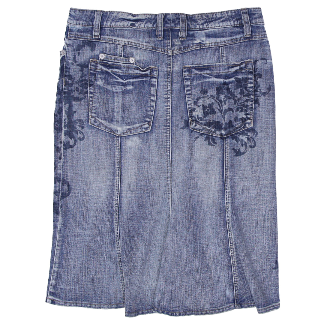 Y2K Ladies Armour Jeans Midi Denim Skirt