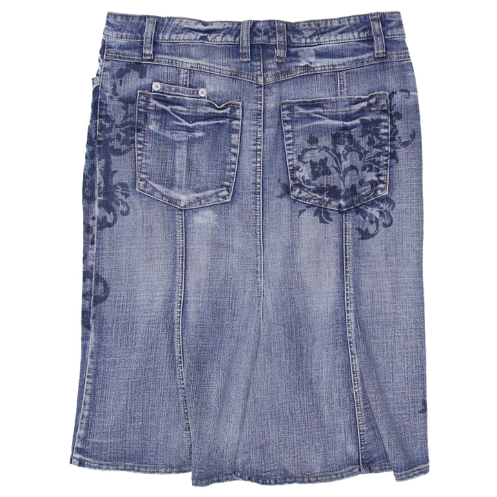 Y2K Ladies Armour Jeans Midi Denim Skirt
