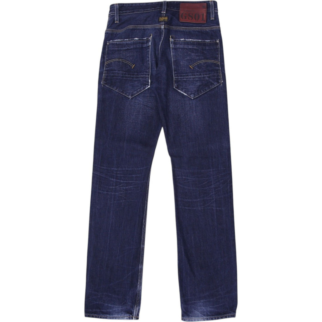 Y2K Mens G-Star Raw Denim GS01 Jeans Dark Blue Straight Fit