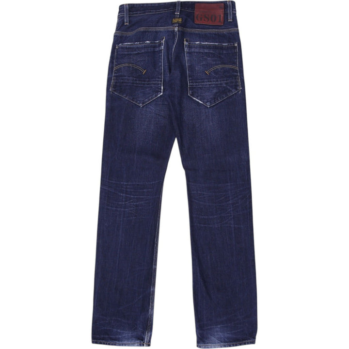 Y2K Mens G-Star Raw Denim GS01 Jeans Dark Blue Straight Fit