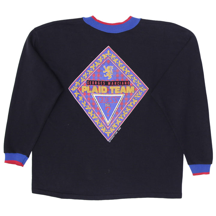 Vintage Guess Georges Marciano Plaid Team Sweatshirt | Migration_Sweatshirt UAENAT20 - Side View | Fashion Rerun