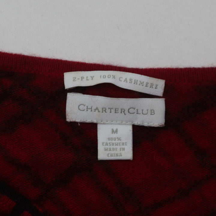 Ladies Charter Club 2-Ply Plaid 100% Cashmere Sweater - Fashion Rerun Vintage Migration_Sweaters