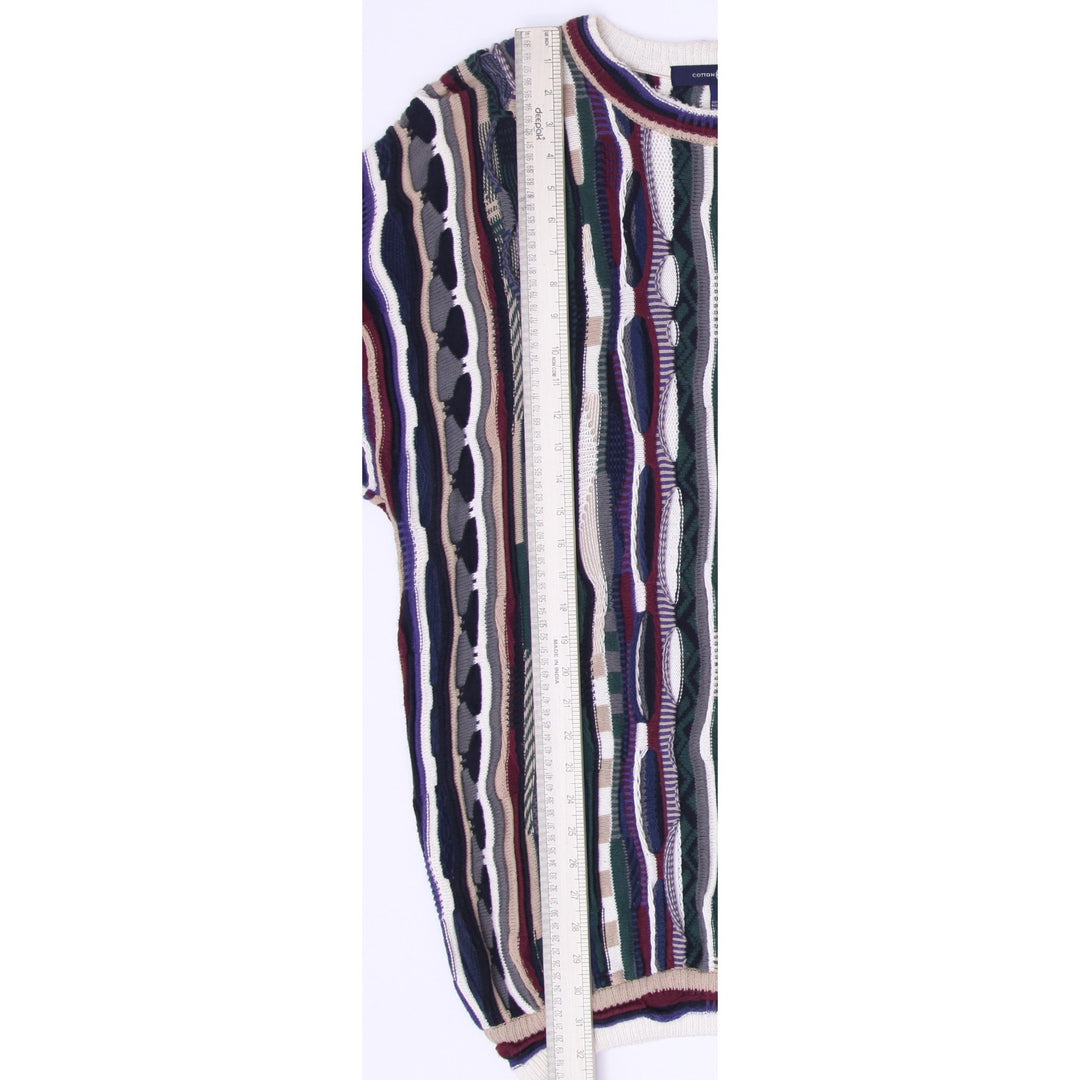 Vintage Mens Cotton Traders Striped Knitwear Sweater Size L