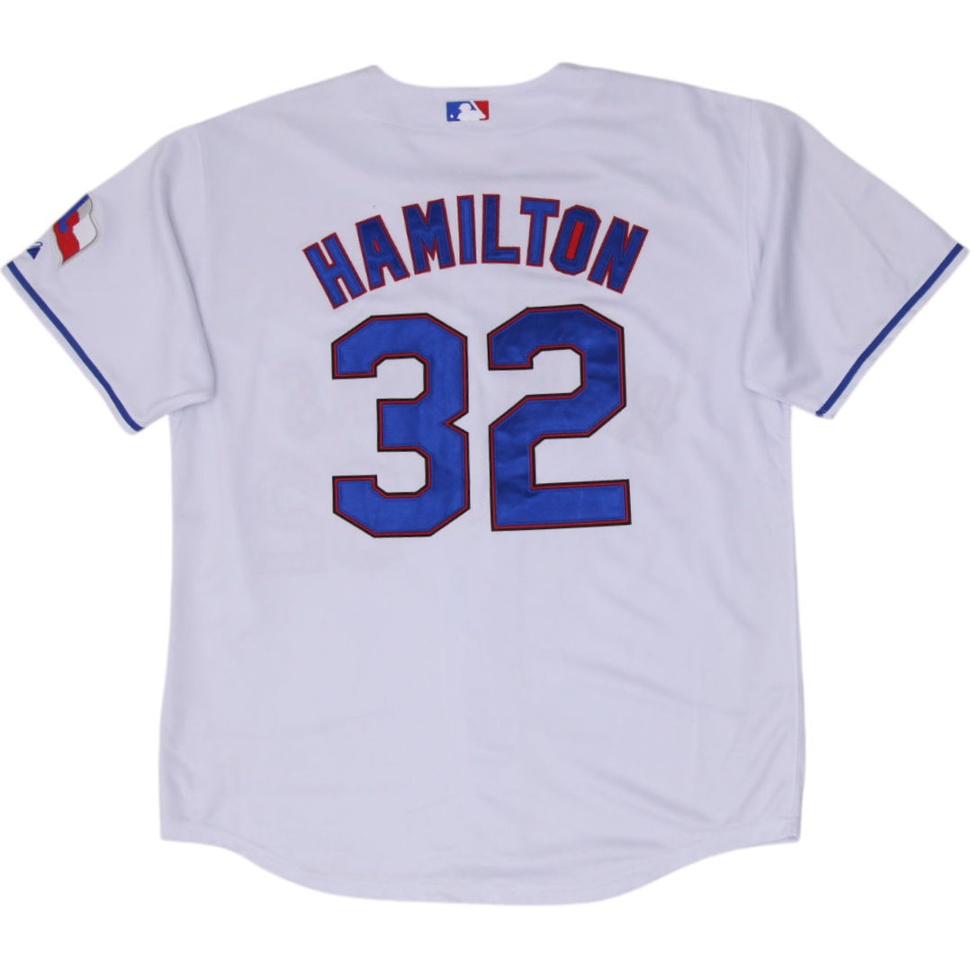 Vintage Majestic Texas Rangers Hamilton #32 Baseball Jersey Size 54 | Migration_Jerseys - Side View | Fashion Rerun