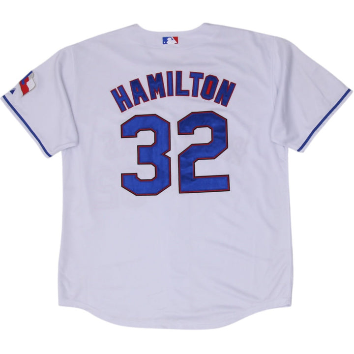 Vintage Majestic Texas Rangers Hamilton #32 Baseball Jersey Size 54 | Migration_Jerseys - Side View | Fashion Rerun