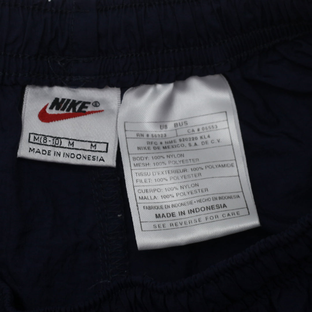 90's Vintage Nike Swoosh Embroidered Nylon Shorts Navy Blue Boys Youth - Fashion Rerun Vintage Migration_Shorts