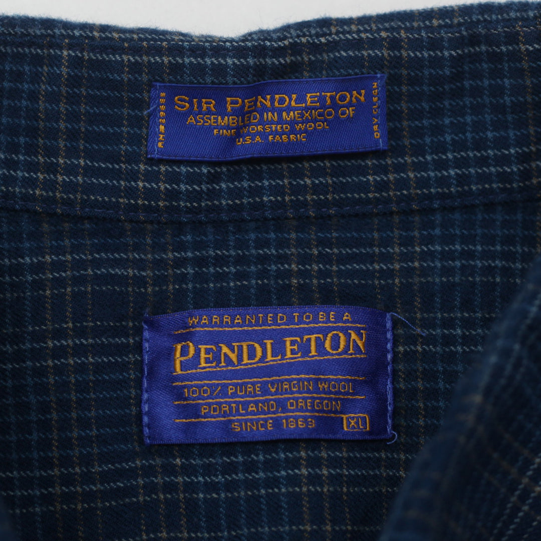 Vintage Sir Pendleton Blue Plaid Flannel Shirt - Fashion Rerun Vintage Migration_Shirt