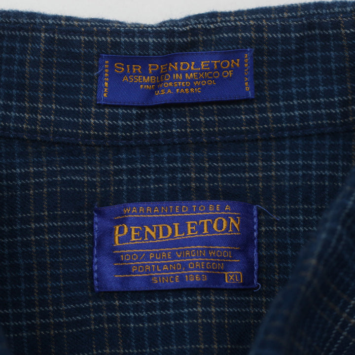 Vintage Sir Pendleton Blue Plaid Flannel Shirt - Fashion Rerun Vintage Migration_Shirt