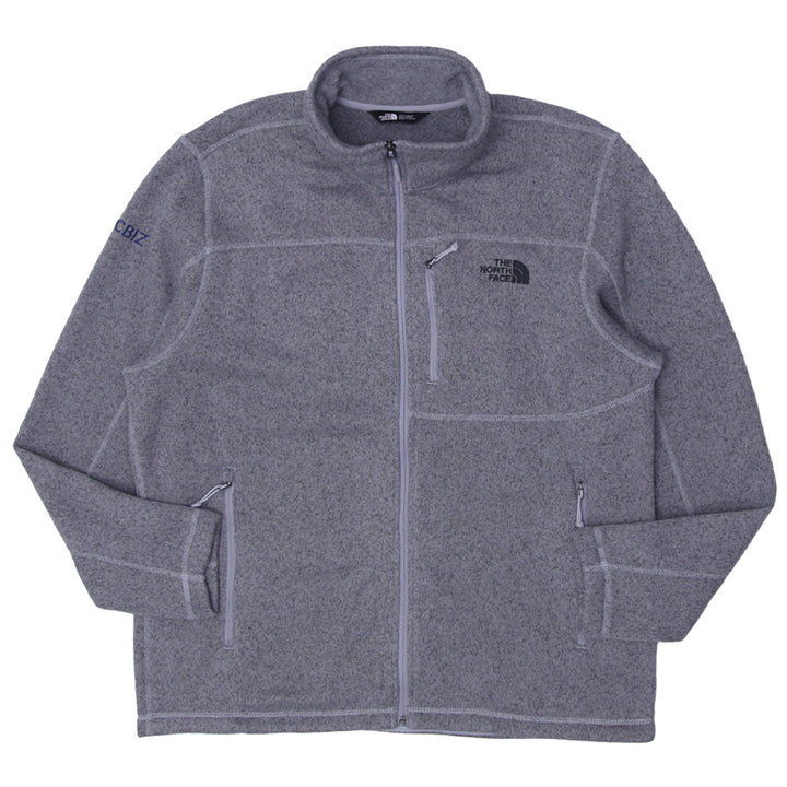 Mens The North Face Jacket Gray Sweater Fleece Full Zip Outdoor Hiker Work