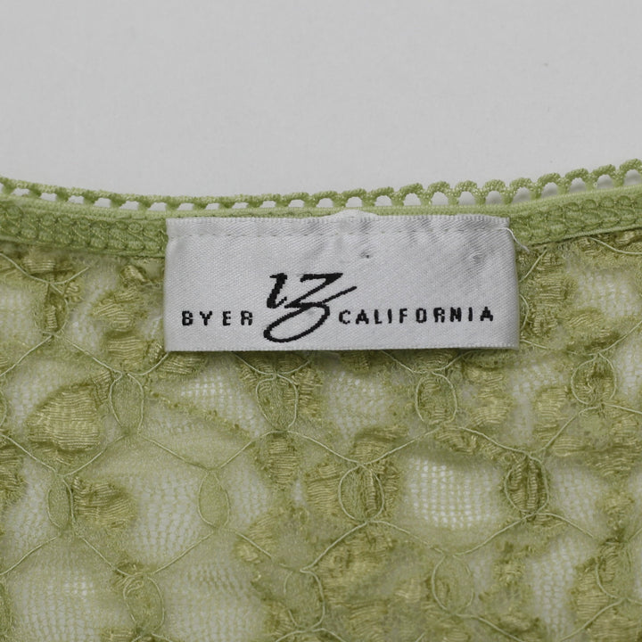 Y2K Ladies Byer California Lace Top Green Floral Wrap