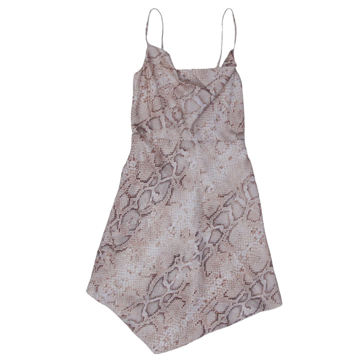 Y2K Ladies Guess Snakeskin Cowl Neck Strappy Dress