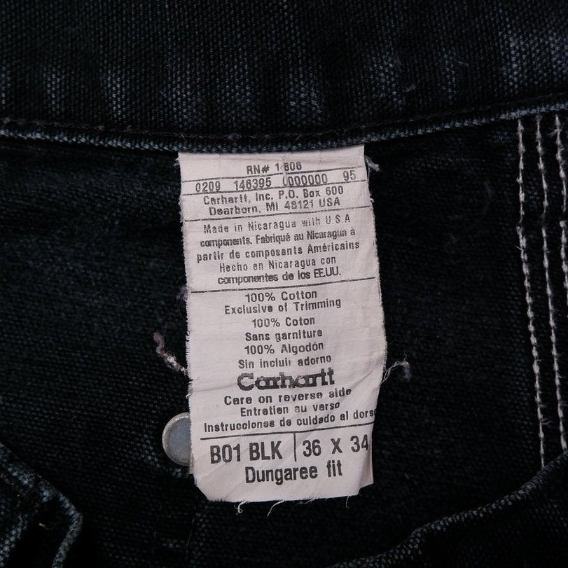 Mens Carhartt B01 BLK Dungaree Fit Double Knee Pants