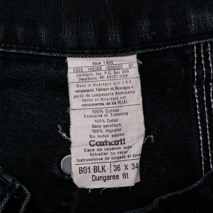 Mens Carhartt B01 BLK Dungaree Fit Double Knee Pants