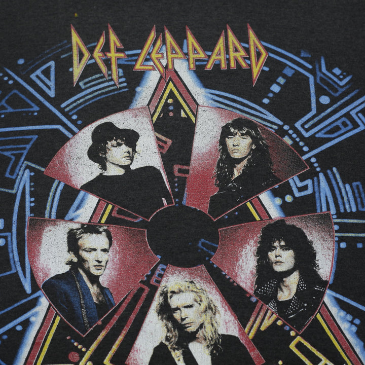 Vintage Def Leppard 1988 Hysteria World Tour Band T-Shirt Charcoal Single Stitch