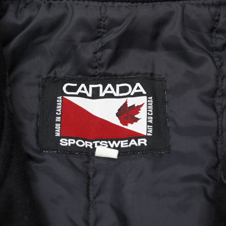 Vintage 00s Ajax Knights Minor Hockey Leather Wool Varsity Jacket Size L | Migration_Jackets - Back View | Fashion Rerun