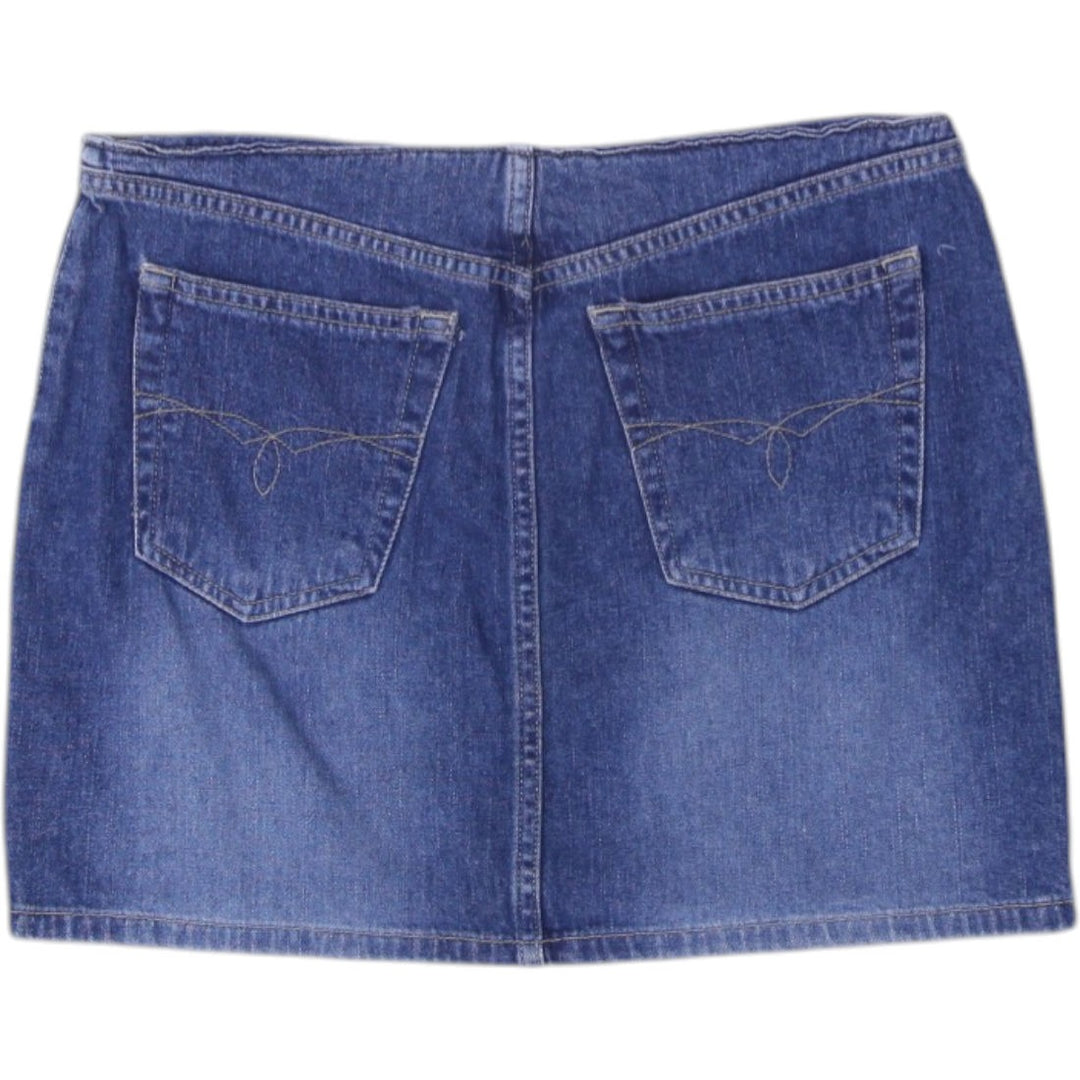 Y2K Ladies Paris Blues Denim Mini Skirt Blue Lace-Up