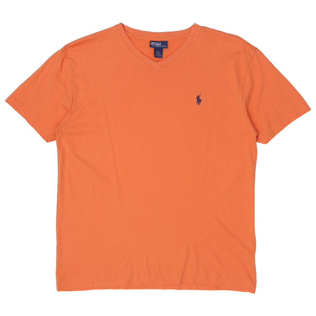 Mens Polo Ralph Lauren V-Neck T-Shirt Orange - Fashion Rerun Vintage Migration_T-Shirt
