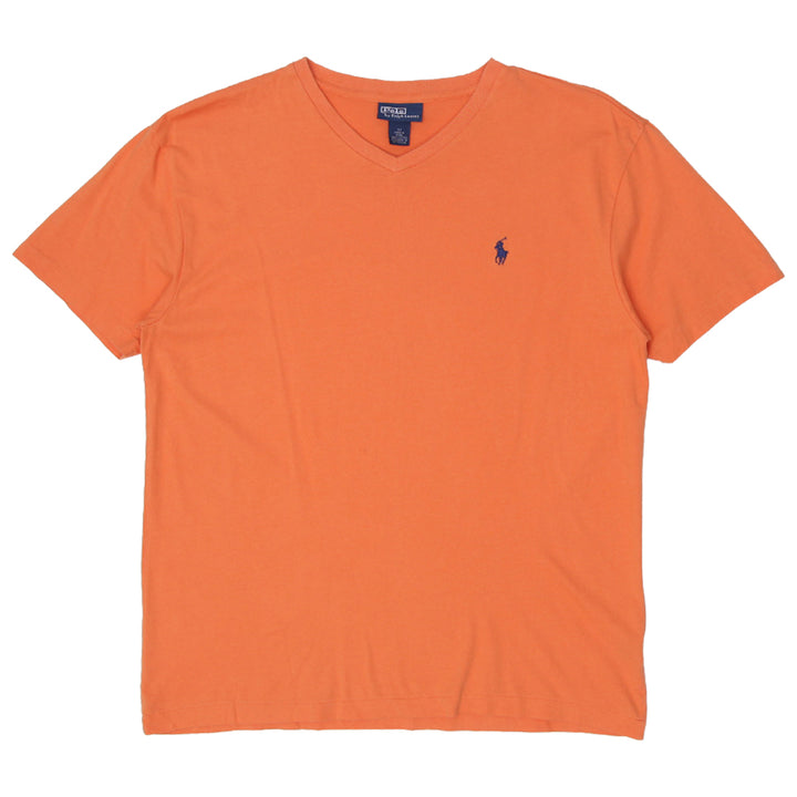 Mens Polo Ralph Lauren V-Neck T-Shirt Orange - Fashion Rerun Vintage Migration_T-Shirt