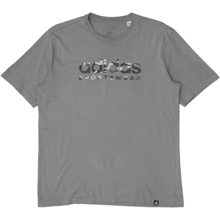 Mens Adidas Sportswear Gray T-Shirt Camouflage Logo
