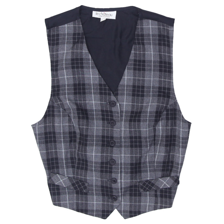 Y2K Le Chateau Plaid Waistcoat - Fashion Rerun Vintage Migration_Tops
