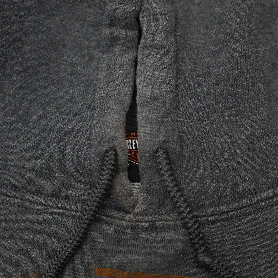 Mens Harley-Davidson Graphic Pullover Hoodie Charcoal Grey Size XL