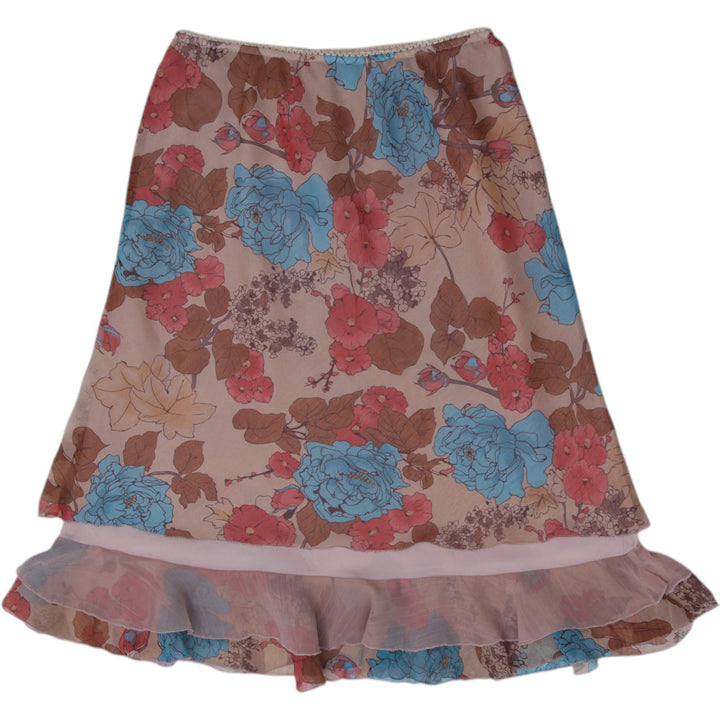Y2K Ladies Jessica Layered Mesh Ruffle-Hem Midi Skirt