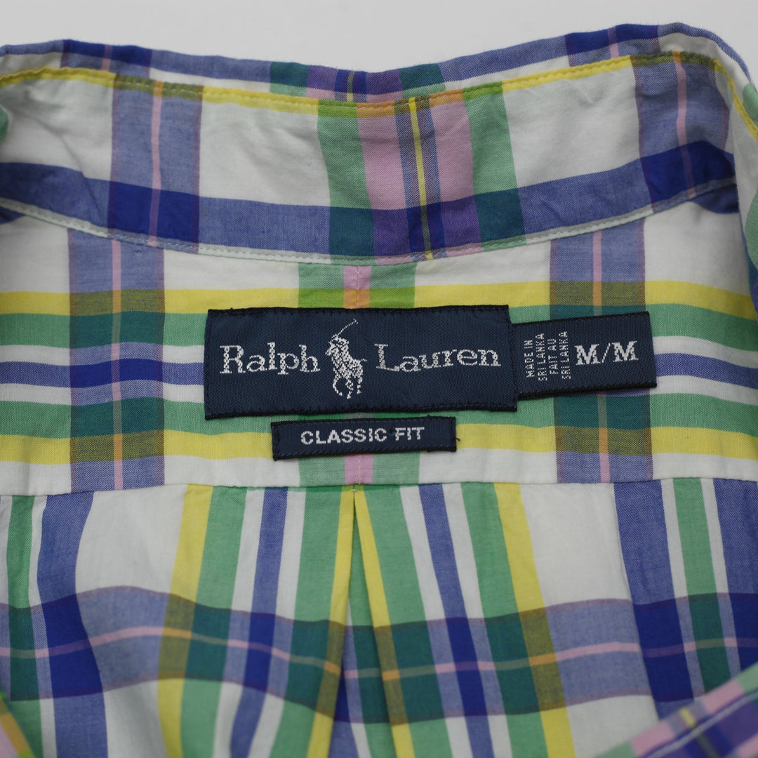 Mens Ralph Lauren Classic Fit Plaid Short Sleeve Shirt Size M
