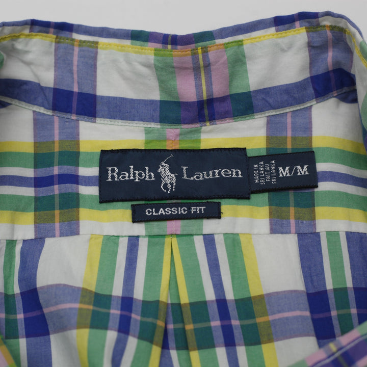 Mens Ralph Lauren Classic Fit Plaid Short Sleeve Shirt Size M