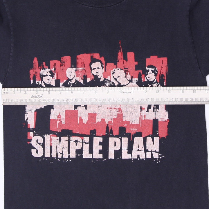 Vintage 2000s Simple Plan Pop Punk Band Tour T-Shirt Size S