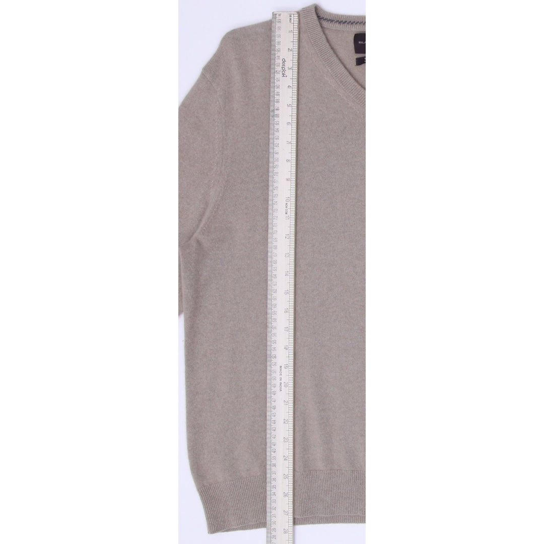 Mens Black Brown 182 Cashmere V Neck Classic6 Sweater Size L