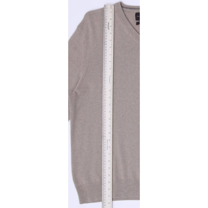 Mens Black Brown 182 Cashmere V Neck Classic6 Sweater Size L