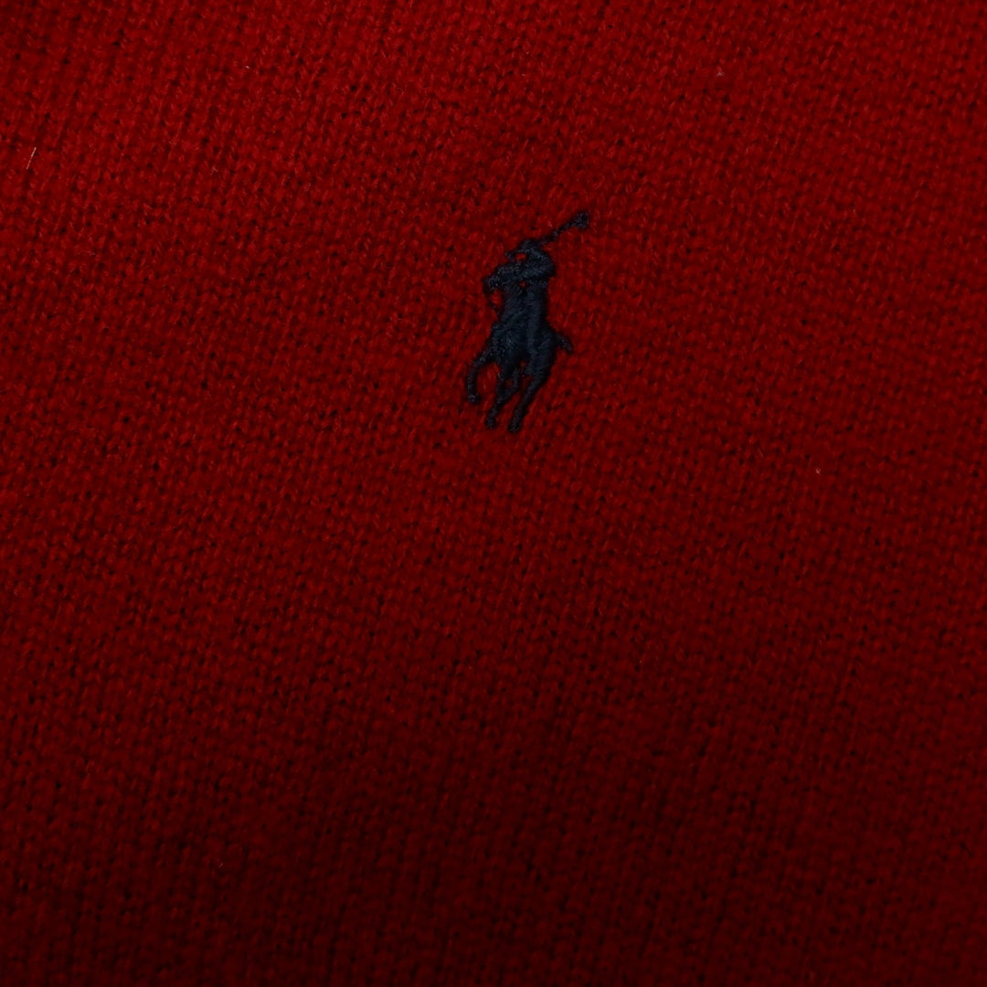 Vintage Polo By Ralph Lauren 100% Lambswool Polo Long Sleeve Sweater