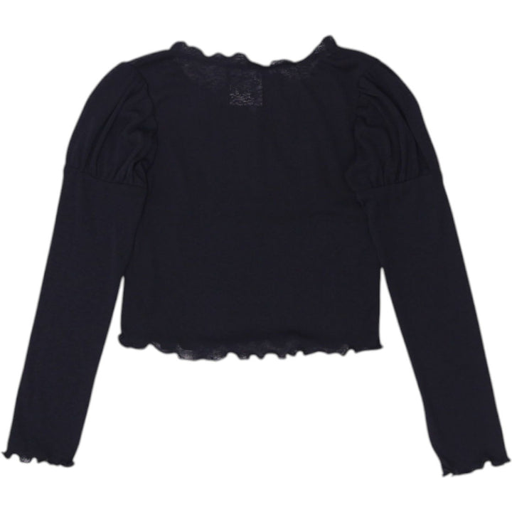 Y2K Ladies Black Mesh Long Sleeve Crop Top