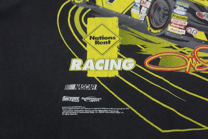 2000 Vintage Michael Waltrip #7 Nations Rent Nascar Racing T-Shirt Gildan XXL - Fashion Rerun Vintage Migration_T-Shirt