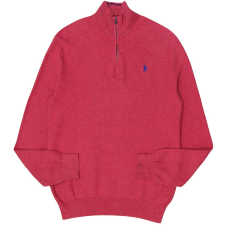 Mens Polo Ralph Lauren Quarter Zip Pima Cotton Pink Sweater M | Migration_Knitwear & Sweaters RL Collection | Fashion Rerun
