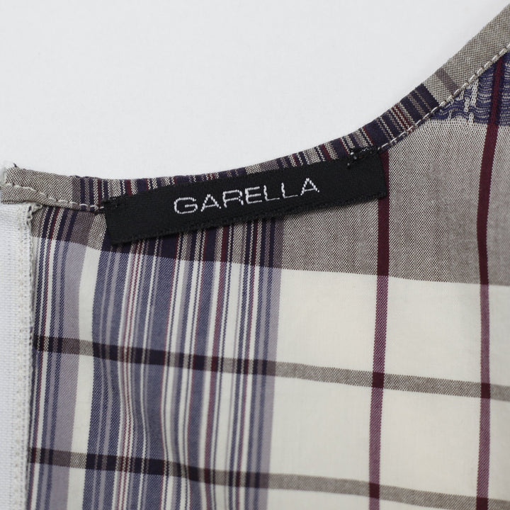 Y2K Ladies Garella Italy Asymmetrical Plaid Sleeveless Top Size 2