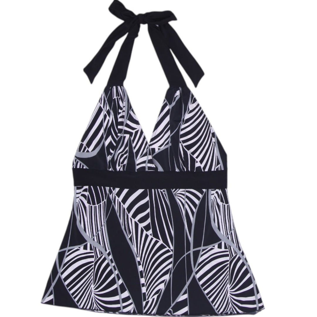 Y2K Ladies Suzy Shier Monochrome Graphic Print Halter Top