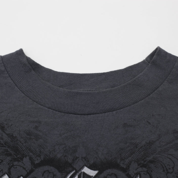 Y2K Mens FUBU T-Shirt Gray Graphic Print Crew Neck Cotton Size S