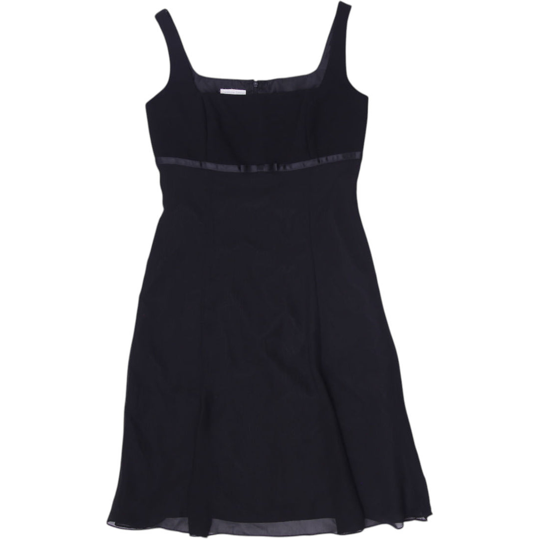 Y2K Womens London Times Dress Black Sleeveless Midi Flared