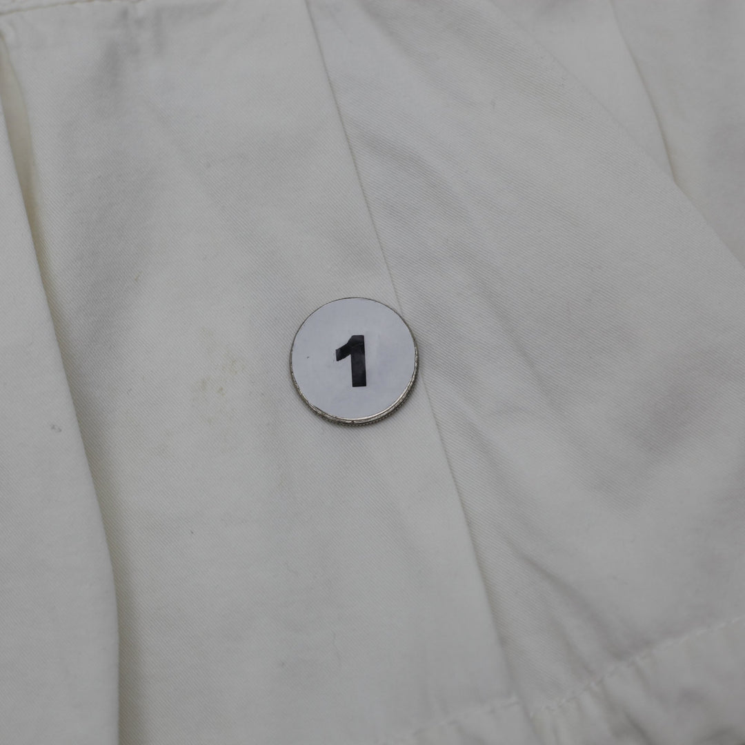 Y2K Ladies Mini Skirt Off White Cotton Pleated Casual