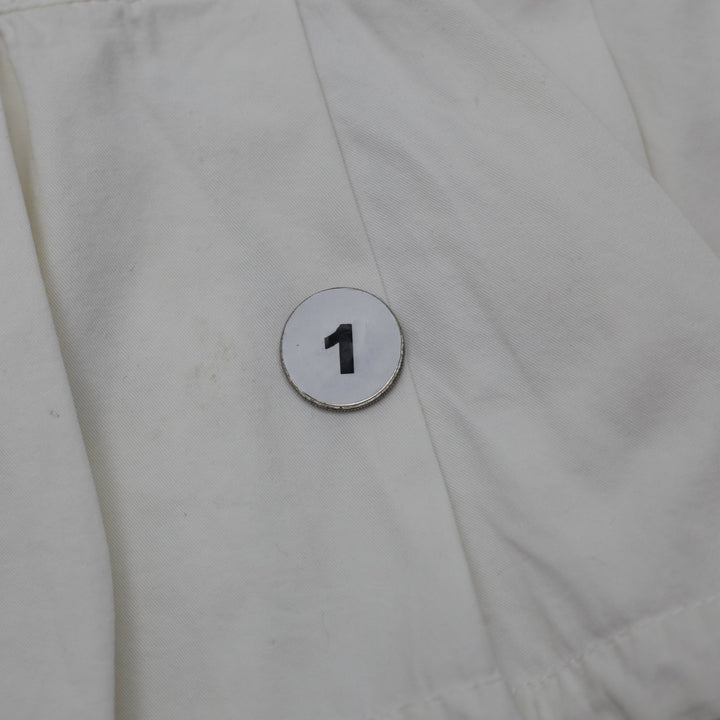 Y2K Ladies Mini Skirt Off White Cotton Pleated Casual