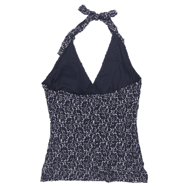 Y2K Le Chateau Halter Neck Black & White Top - Fashion Rerun Vintage Migration_Tops